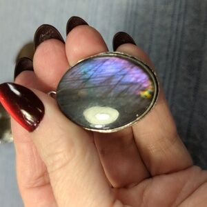 Purple Flash Labradorite Pendant